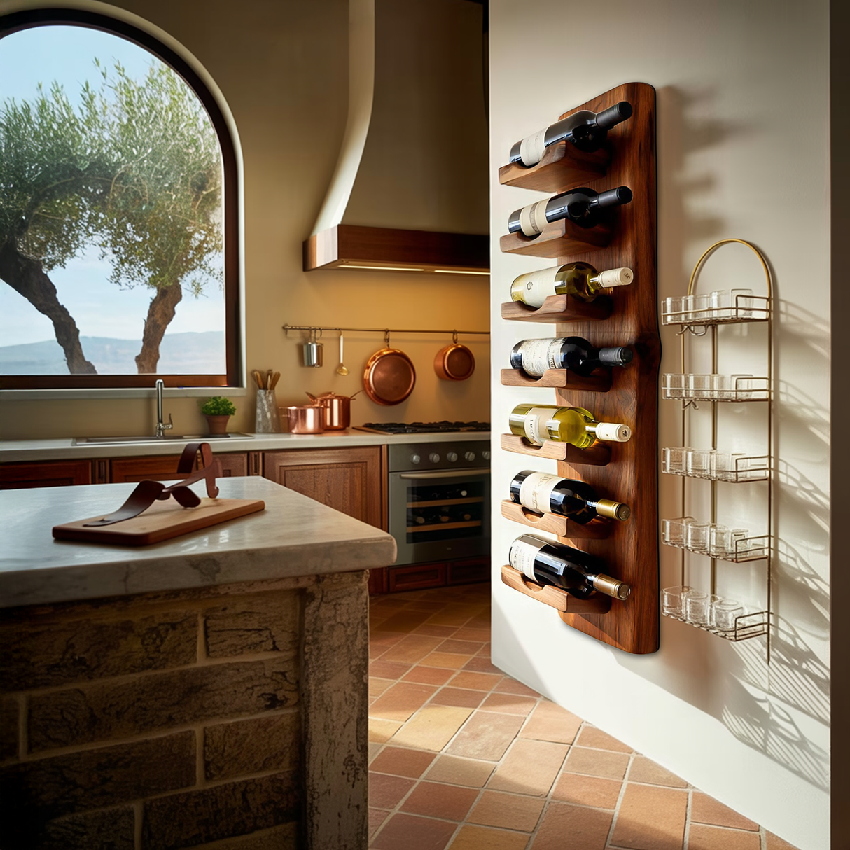 Vertical Wine Rack Wall Mounted For Dining Or Home Bar