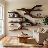 Contemporary Wooden Wall Shelf For Living Room Decor