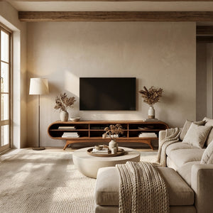 Scandinavian Natural Wood TV Cabinet For Living Room Interior