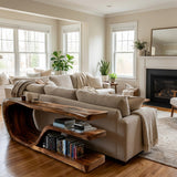 Modern Wood Console Table With Storage For Living Room