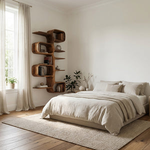 Scandinavian Wooden Wall Shelf For Home Interior Decor