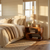Organic Modern Wooden Nightstand For Bedroom