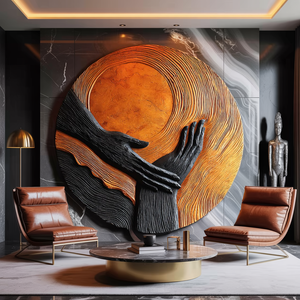 Modern Solid Wood 3D Sculpture Wall Art For Living Room Decoration