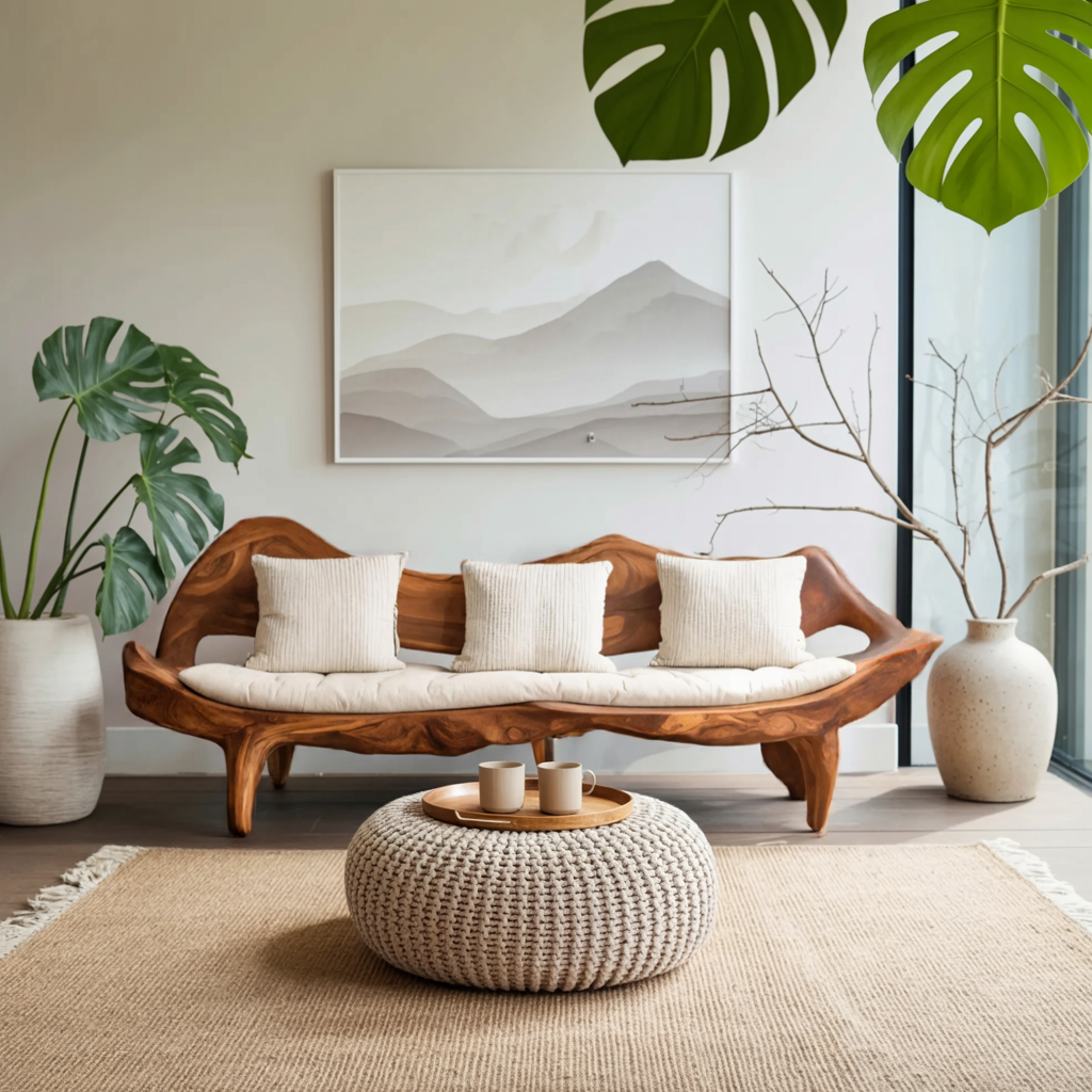 Modern Sofa With Sculptural Frame For Living Room Or Lounge