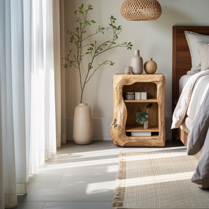 Rustic Wooden Nightstand Bedroom Furniture Essential