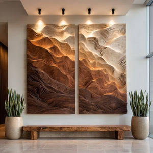 Modern Wavy Wooden Wall Art For Home Interior