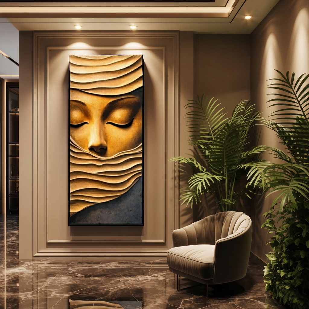 Mid Century Wood Wall Sculpture For Furniture Design Touch