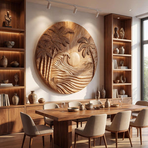 Floral Wooden Wall Sculpture For Elegant Botanical Home Decor