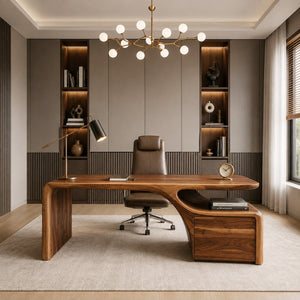 Organic Desk With Drawer Storage For Home Office