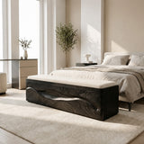 Modern Natural Wood Storage Bench For End Of Bed