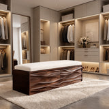 Organic Carved Storage Bench For Home Styles