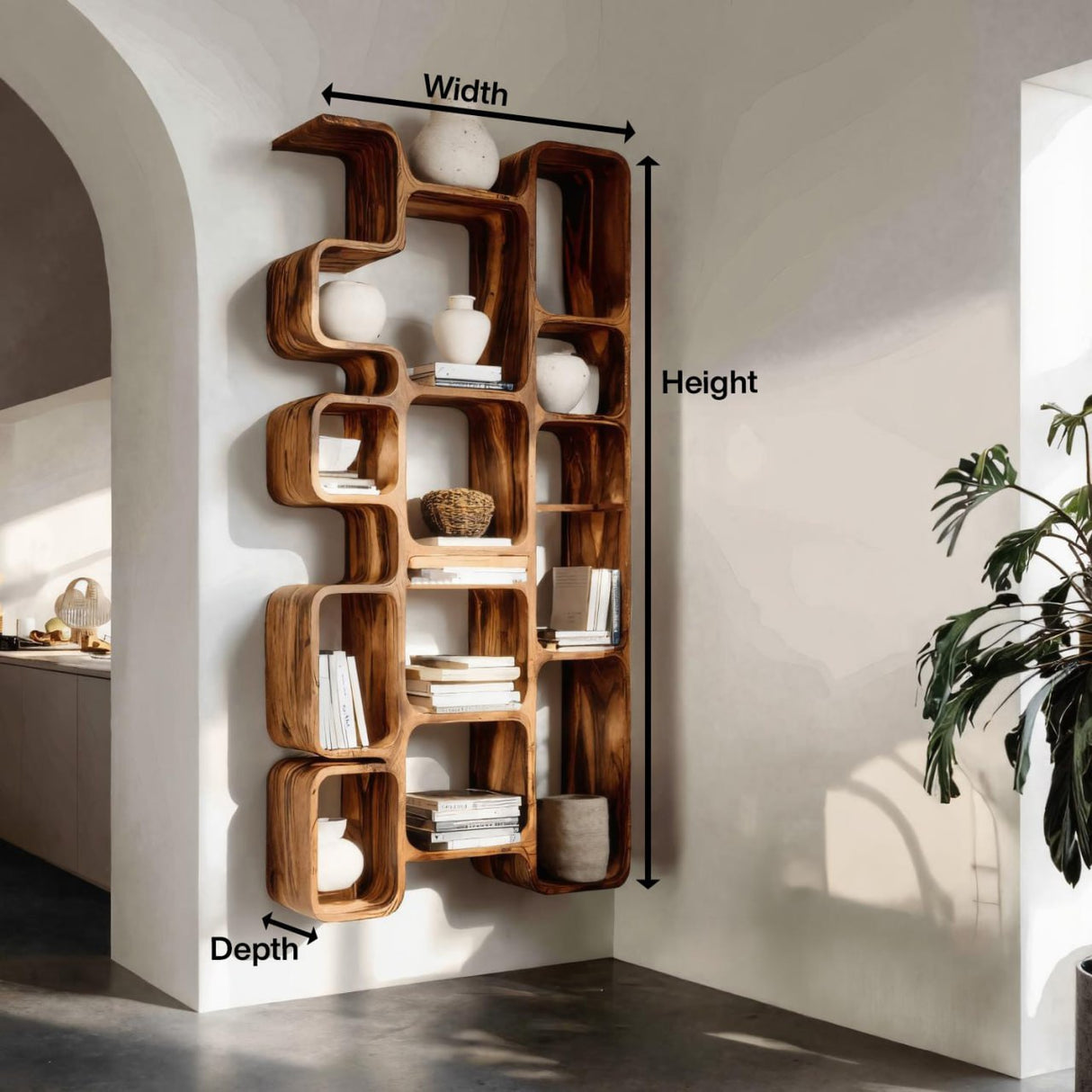 Modern Bookshelf With Integrated Compartments For Living Room