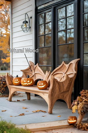 Mid Century Live Edge Outdoor Bench For Patio And Garden Design