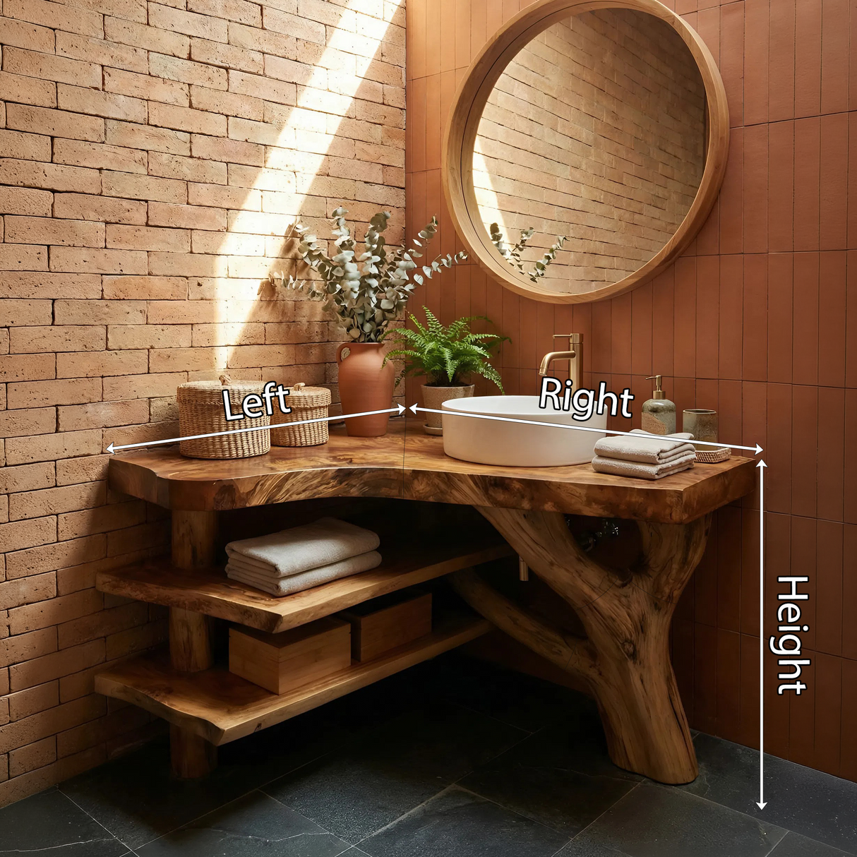 Minimalist Wood Bathroom Vanity For Compact Bathroom