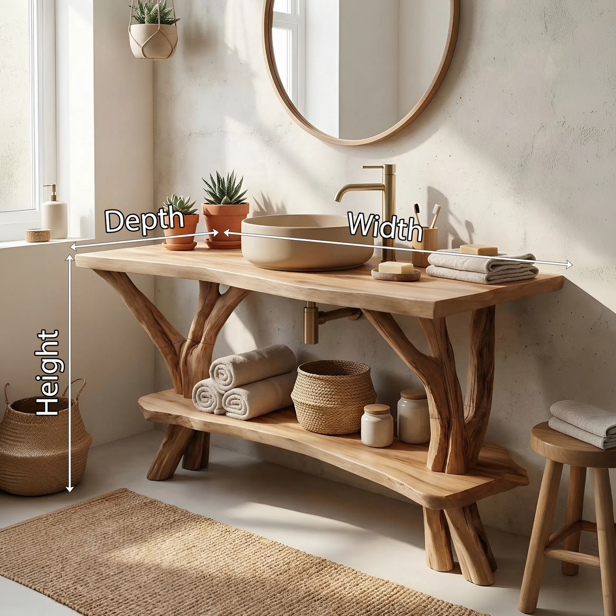 Contemporary Wooden Vanity For Luxury Bathroom Space