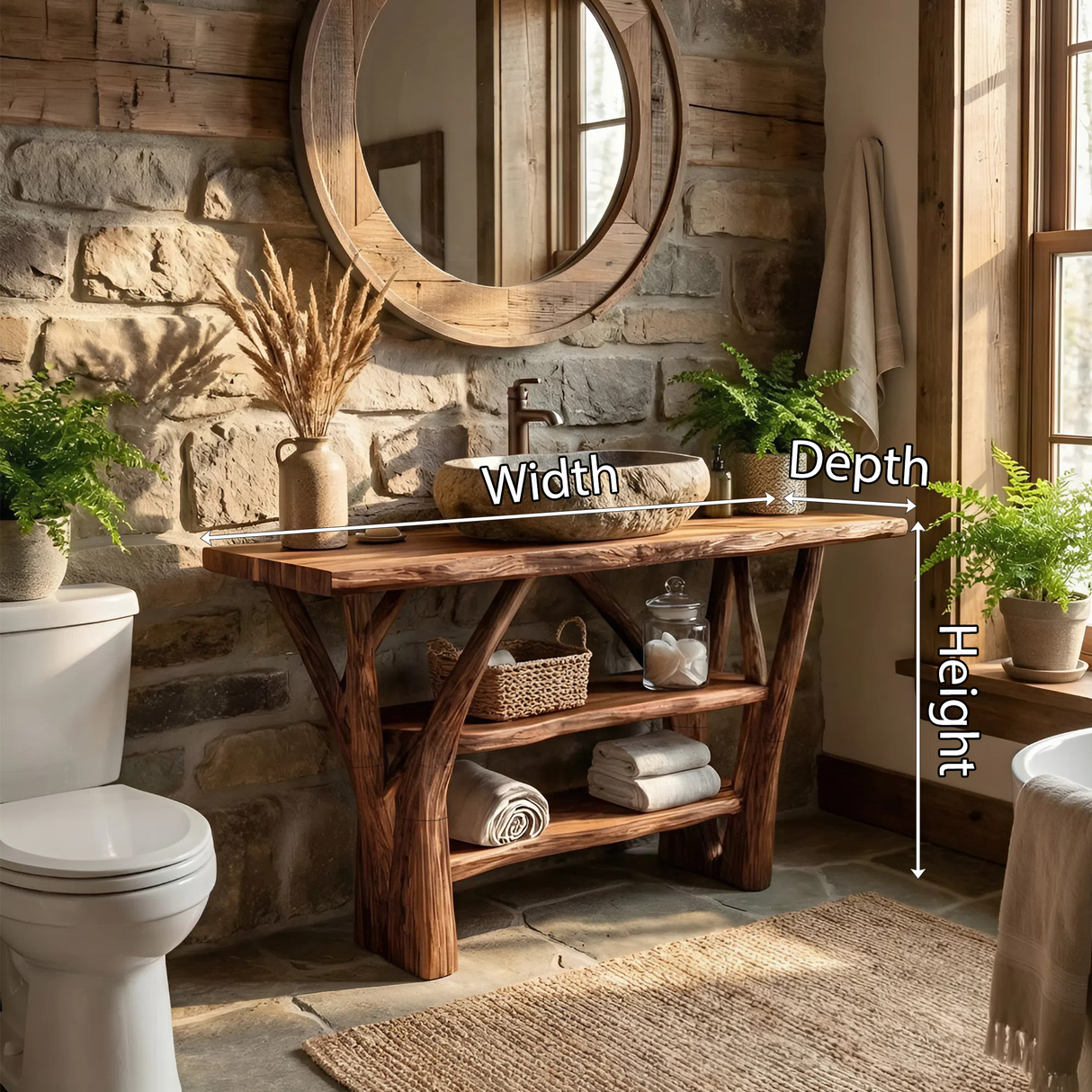 Minimalist Wooden Vanity For Modern Bathroom Interior