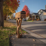 Modern Wooden Sculpture Mailbox For Patio Unique Garden Decoration