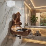 Handcrafted Wooden Live Edge Wood Basin For Artistic Furniture Decor