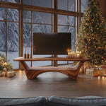 Modern Wooden Live Edge TV Console For Holiday Decor Ideas