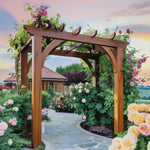 Rustic Garden Arbor Arch For Outdoor Pathways