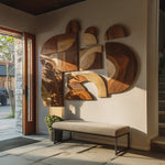 Mid Century Solid Wood Wall Art For Furniture Decor