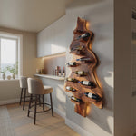 Mid Century Solid Wood Wine Rack For Entryway Furniture Style