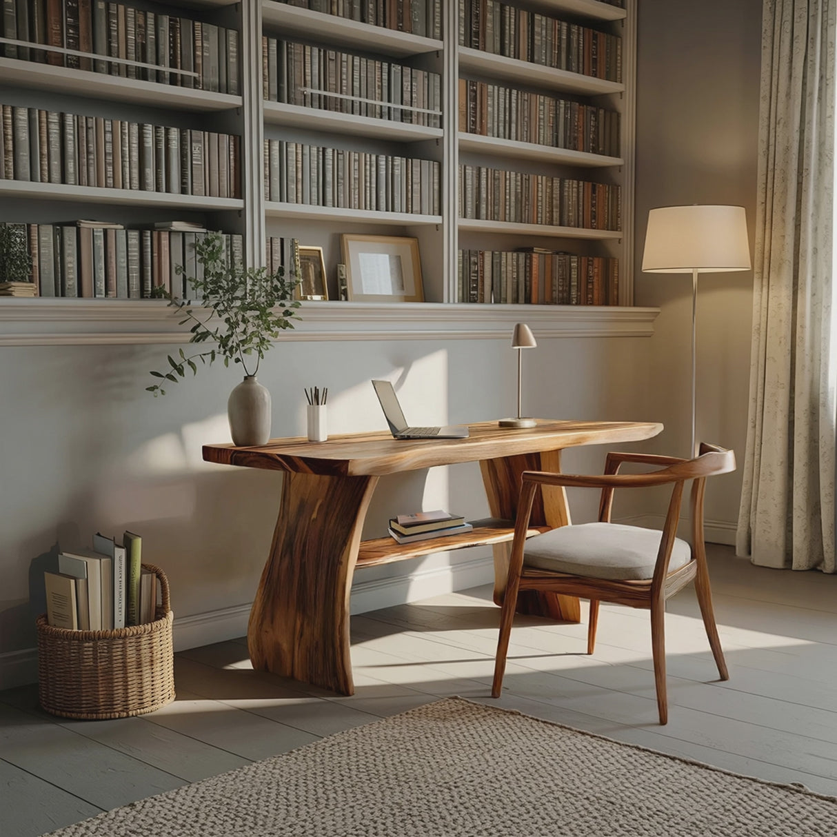 Farmhouse Live Edge Desk For Creative Studio And Office