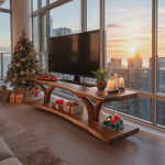 Farmhouse Live Edge Entryway TV Stand For Festive Home Style