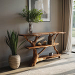 Farmhouse Solid Wood Console Table For Modern Rustic Furniture Style