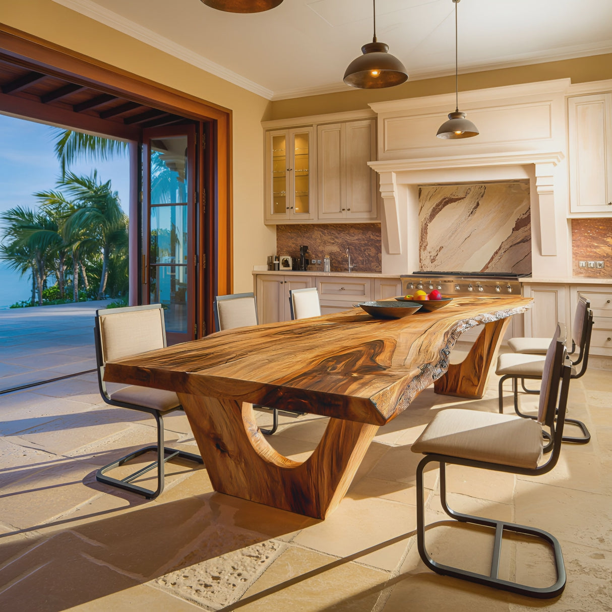 Contemporary Dining Table With Live Edge For Elegant Homes