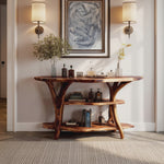 Handcrafted Wooden Live Edge Console Table For Stylish Entryway Furniture