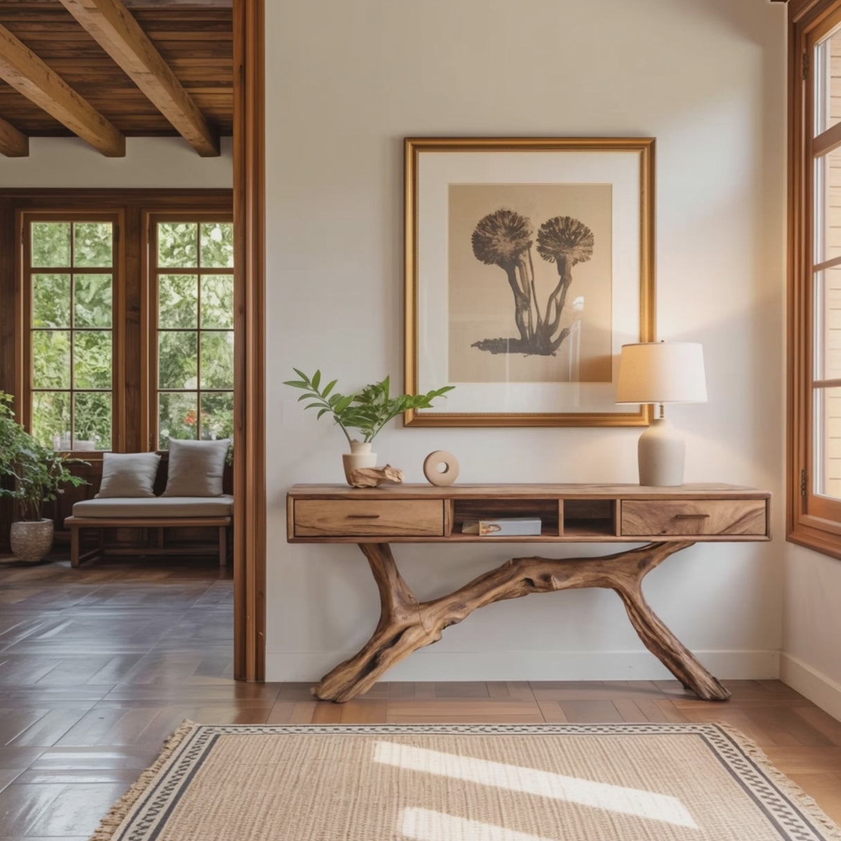 Rustic Live Edge Entryway Table For Entryway Design Warm Welcome