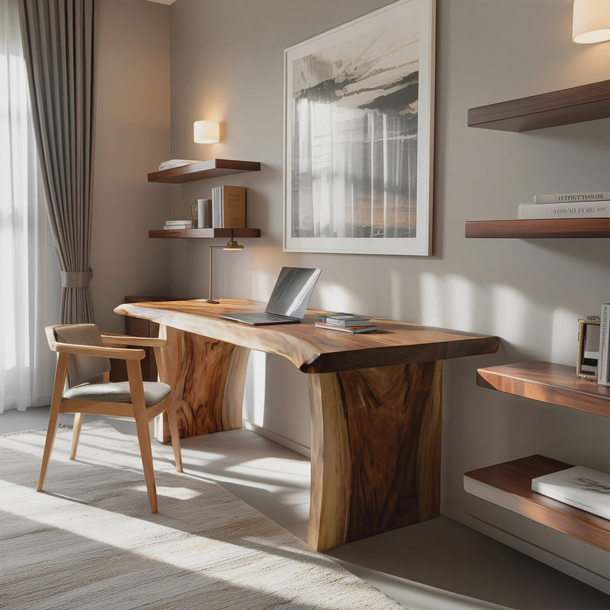 Farmhouse Wooden Desk For Home Workspace And Decor