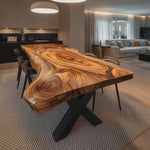 Dining Room Farmhouse Live Edge Dining Table Rustic Wood
