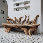 Mid Century Wooden Bench Outdoor Decor For Sleek Exteriors