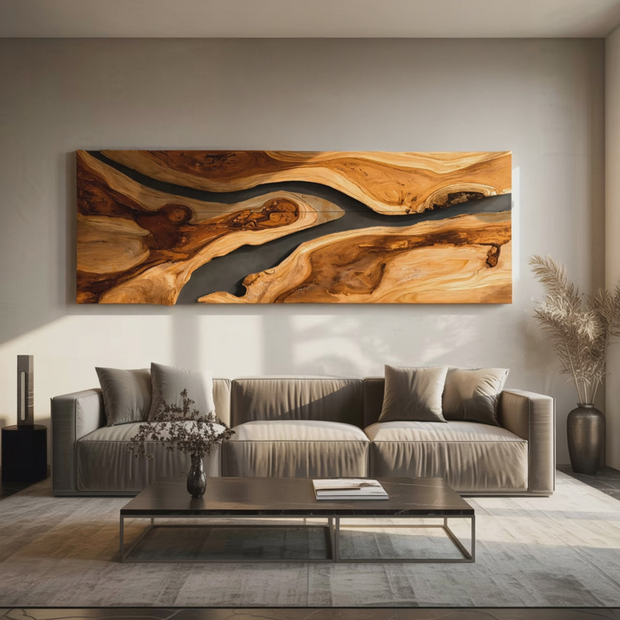 Modern Wall Art Flowing Abstract Design For Living Room