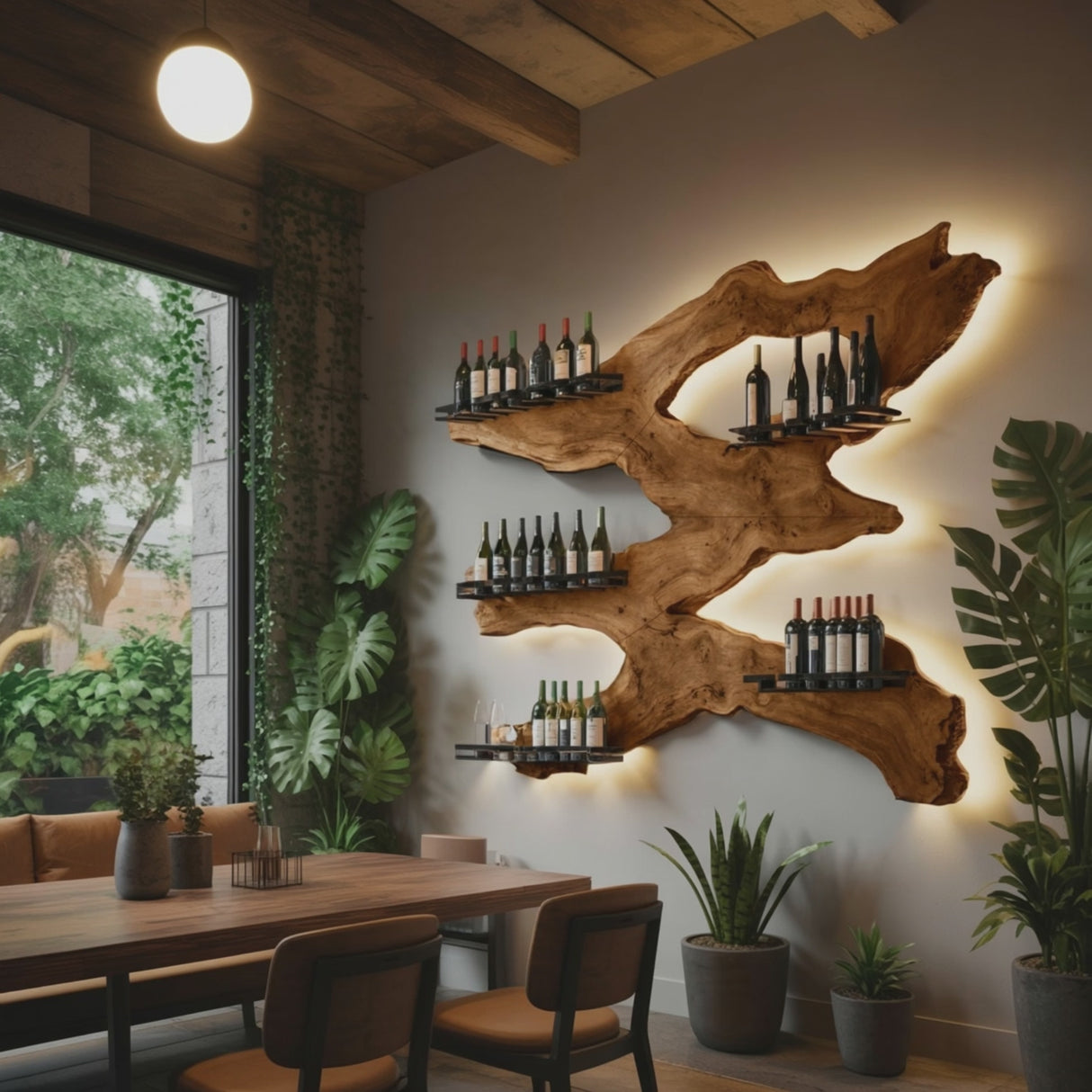 Handcrafted Wine Holder For Kitchen Wine Wall Accent