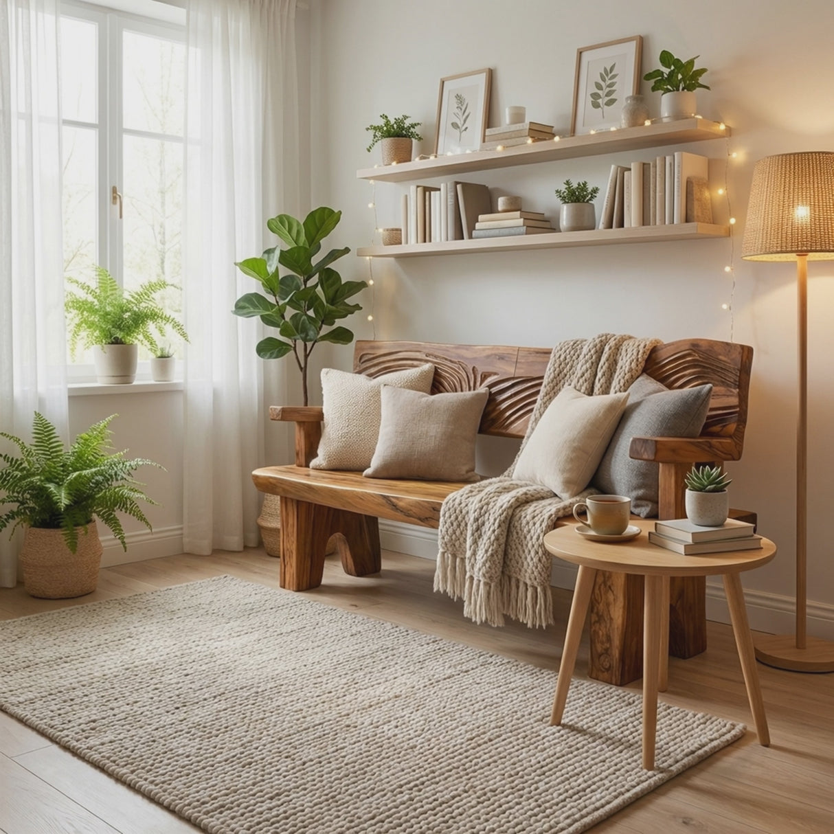 Handmade Rustic Wood Bench For Entryway Furniture