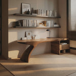 Modern Desk With Sculptural Single-Leg For Home Office