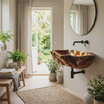 Farmhouse Solid Wood Wash Basin For Cozy Bedroom Furniture Design