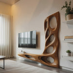 Modern Sculptural TV Wall Console For Living Room Decor