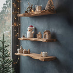 Handcrafted Live Edge Floating Shelf For Entryway Xmas Design