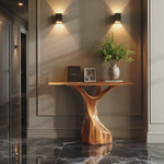 Farmhouse Live Edge Console Table Sculptural Handmade For Entryway Design