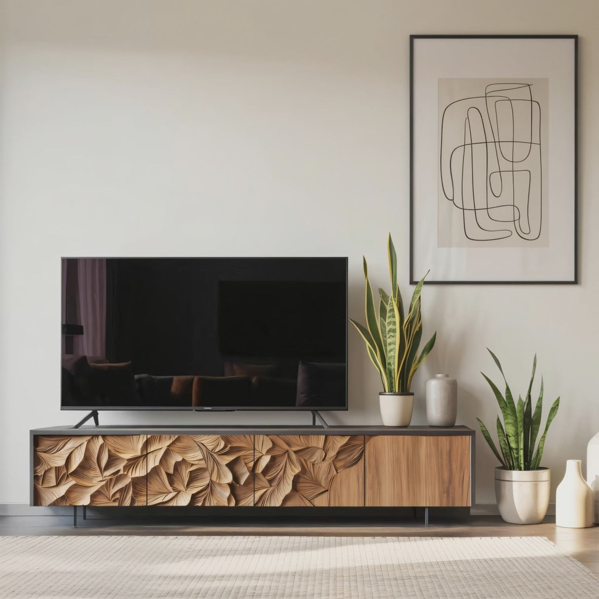 Farmhouse TV Cabinet For Cozy Living Room Design