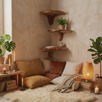 Modern Wooden Live Edge Mushroom Shelf For Living Room Wall Decor