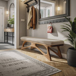Modern Flowing Wood Bench For Furniture Accent