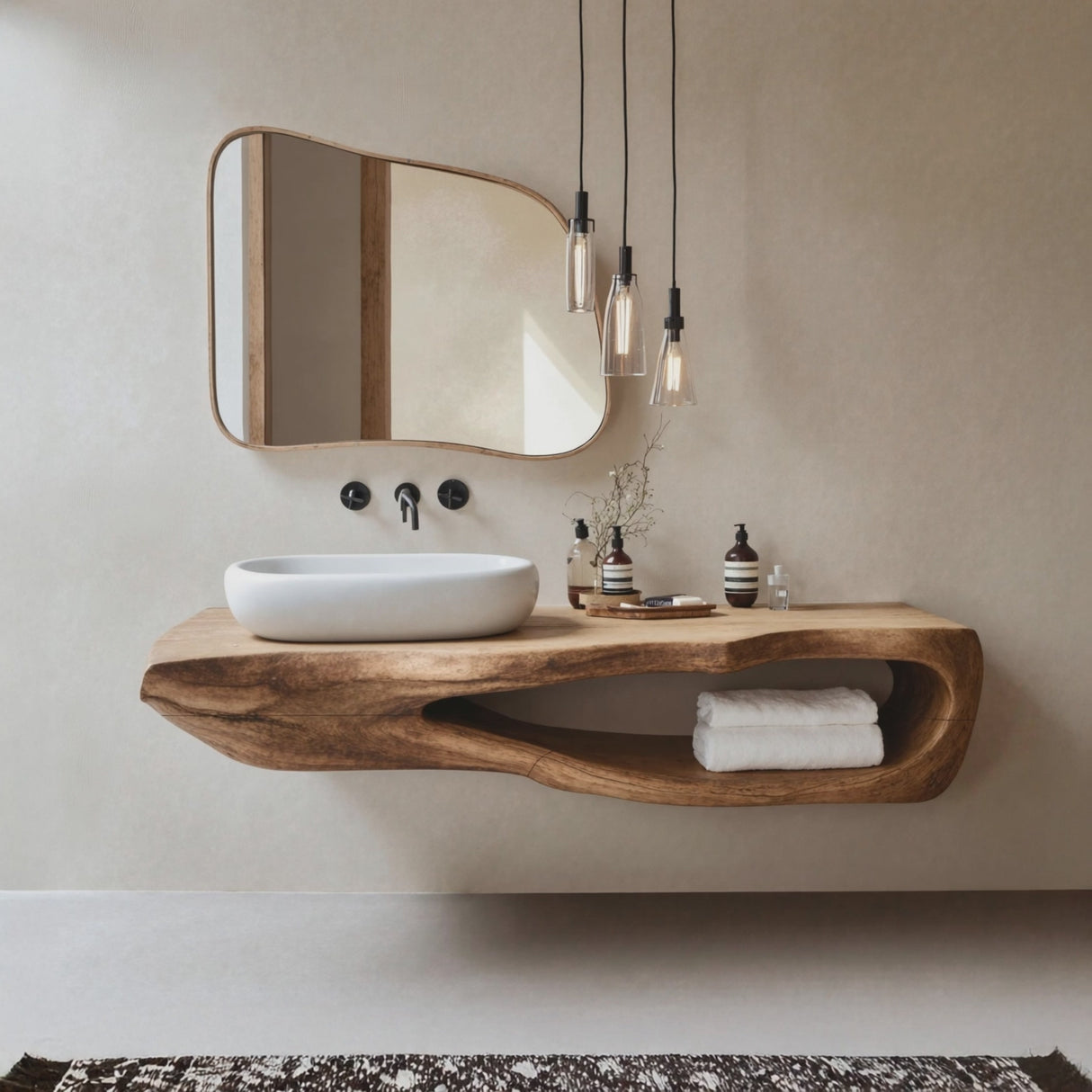 Rustic Bathroom Shelf For Industrial Bathroom Style