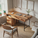 Modern Wooden Desk With Drawers For Home Office Or Study