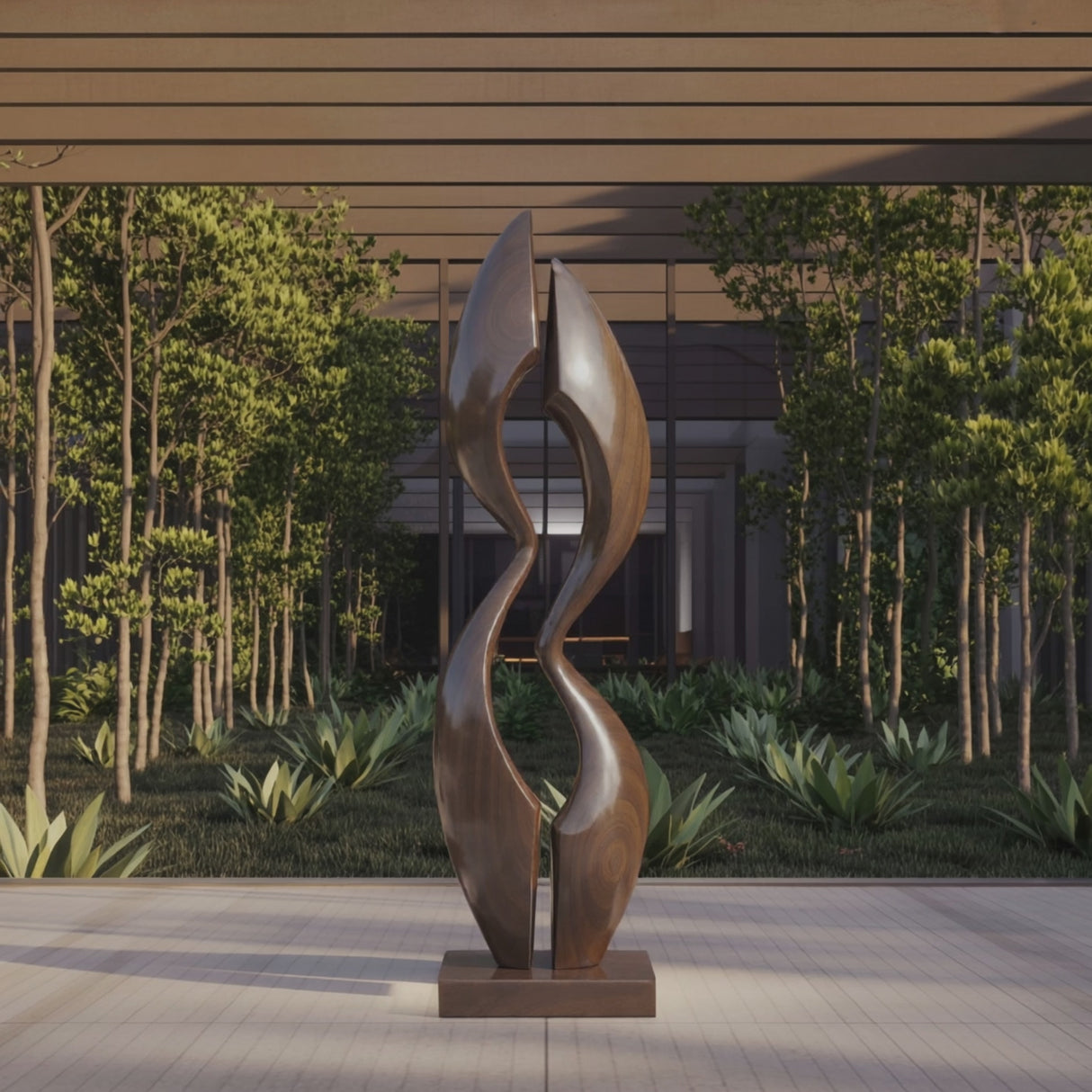 Farmhouse Wood Sculpture Decor For Outdoor Patio