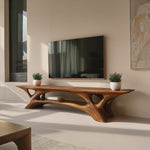 Organic TV Stand With Flowing Curved Design For Modern Home